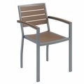 Kfi KFI Outdoor Arm Chair - Mocha with Silver Frame - Ivy Series OL5601-SL-MA